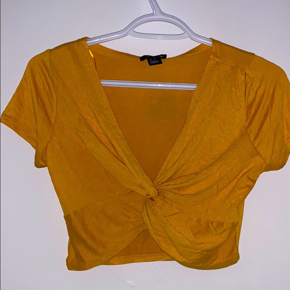 Yellow crisscross crop top for sale!